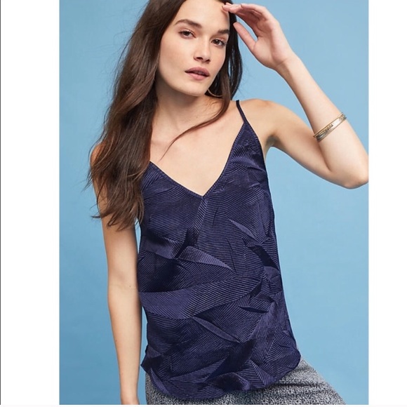 Anthropologie Tops - Anthropologie Floreat navy textured cami tank top